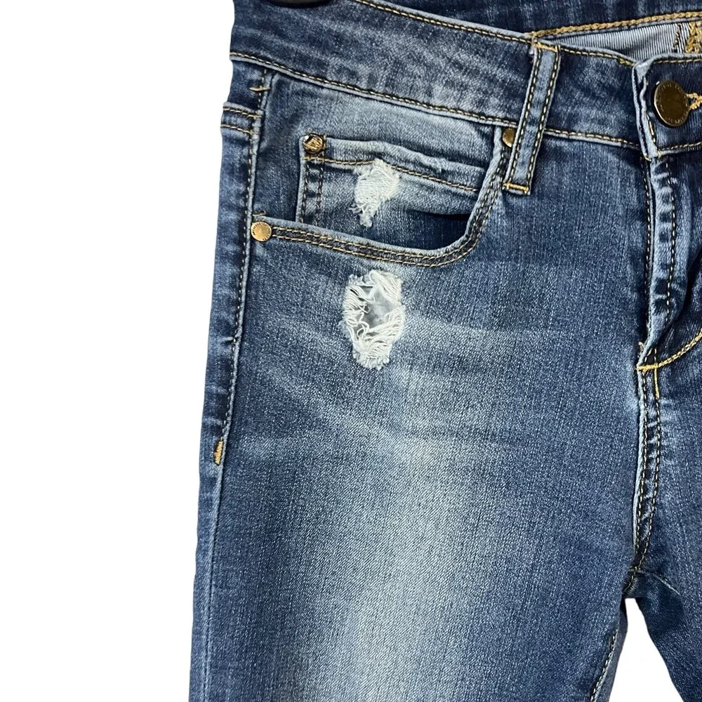 Articles Of‎ Society Jeans 24 Blue Prairie Wash Distressed Fringe Boho Stretch
